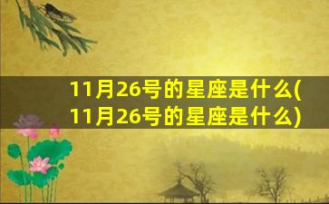 11月26号的星座是什么(11月26号的星座是什么)