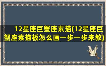 12星座巨蟹座素描(12星座巨蟹座素描板怎么画一步一步来教)