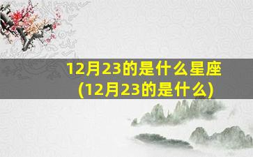 12月23的是什么星座(12月23的是什么)