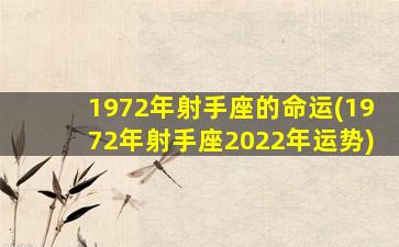 1972年射手座的命运(1972年射手座2022年运势)