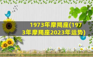 1973年摩羯座(1973年摩羯座2023年运势)