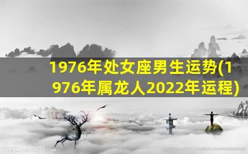 1976年处女座男生运势(1976年属龙人2022年运程)