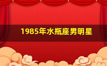 1985年水瓶座男明星