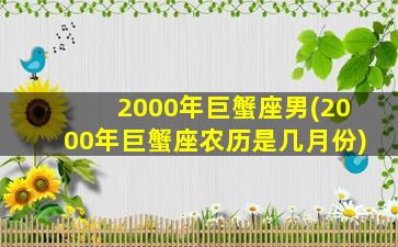 2000年巨蟹座男(2000年巨蟹座农历是几月份)