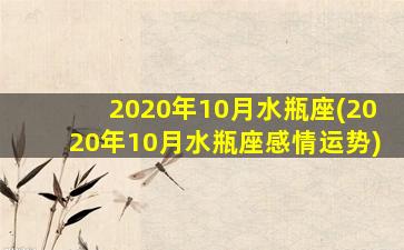 2020年10月水瓶座(2020年10月水瓶座感情运势)