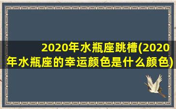 2020年水瓶座跳槽(2020年水瓶座的幸运颜色是什么颜色)