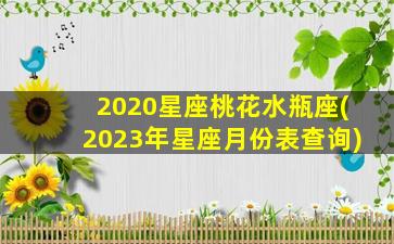 2020星座桃花水瓶座(2023年星座月份表查询)