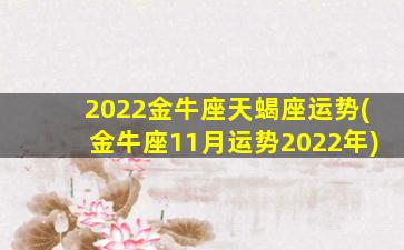 2022金牛座天蝎座运势(金牛座11月运势2022年)