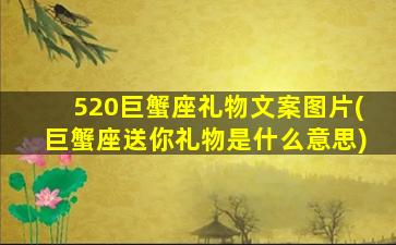 520巨蟹座礼物文案图片(巨蟹座送你礼物是什么意思)