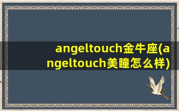 angeltouch金牛座(angeltouch美瞳怎么样)