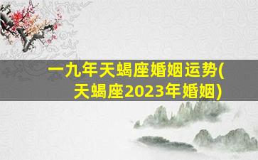 一九年天蝎座婚姻运势(天蝎座2023年婚姻)