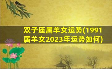 双子座属羊女运势(1991属羊女2023年运势如何)