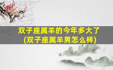 双子座属羊的今年多大了(双子座属羊男怎么样)