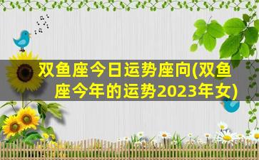 双鱼座今日运势座向(双鱼座今年的运势2023年女)