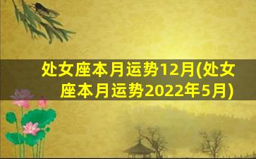 处女座本月运势12月(处女座本月运势2022年5月)