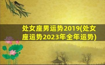 处女座男运势2019(处女座运势2023年全年运势)