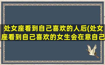 处女座看到自己喜欢的人后(处女座看到自己喜欢的女生会在意自己外表吗)