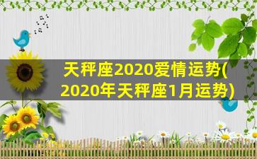 天秤座2020爱情运势(2020年天秤座1月运势)