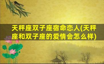 天秤座双子座宿命恋人(天秤座和双子座的爱情会怎么样)