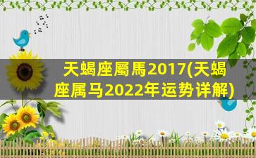 天蝎座屬馬2017(天蝎座属马2022年运势详解)