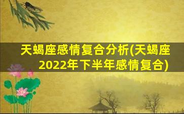 天蝎座感情复合分析(天蝎座2022年下半年感情复合)