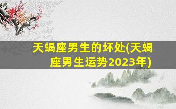 天蝎座男生的坏处(天蝎座男生运势2023年)