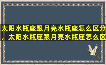 太阳水瓶座跟月亮水瓶座怎么区分，太阳水瓶座跟月亮水瓶座怎么区分图片