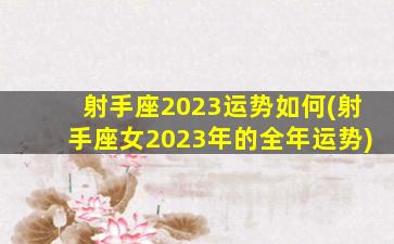 射手座2023运势如何(射手座女2023年的全年运势)