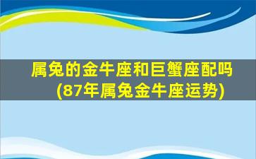 属兔的金牛座和巨蟹座配吗(87年属兔金牛座运势)