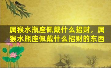 属猴水瓶座佩戴什么招财，属猴水瓶座佩戴什么招财的东西