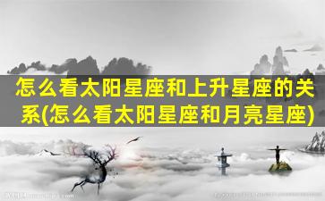 怎么看太阳星座和上升星座的关系(怎么看太阳星座和月亮星座)