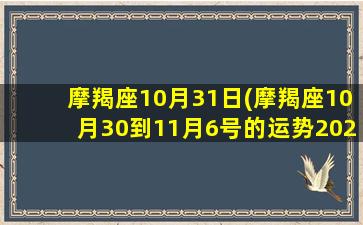 摩羯座10月31日(摩羯座10月30到11月6号的运势2022)