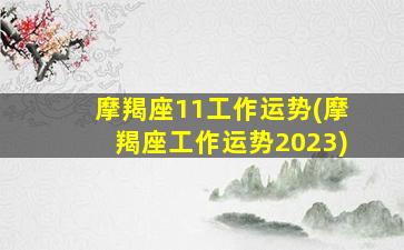 摩羯座11工作运势(摩羯座工作运势2023)