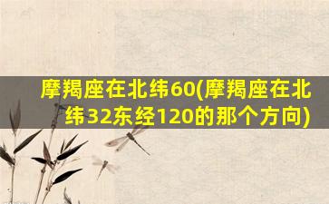 摩羯座在北纬60(摩羯座在北纬32东经120的那个方向)