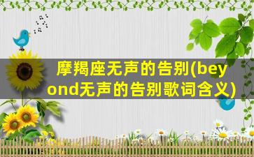 摩羯座无声的告别(beyond无声的告别歌词含义)