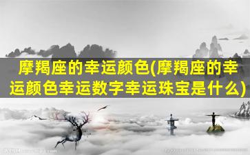 摩羯座的幸运颜色(摩羯座的幸运颜色幸运数字幸运珠宝是什么)