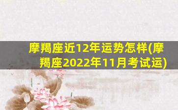 摩羯座近12年运势怎样(摩羯座2022年11月考试运)