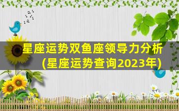 星座运势双鱼座领导力分析(星座运势查询2023年)