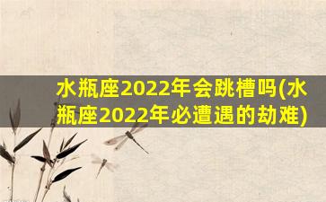 水瓶座2022年会跳槽吗(水瓶座2022年必遭遇的劫难)