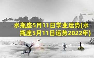 水瓶座5月11日学业运势(水瓶座5月11日运势2022年)