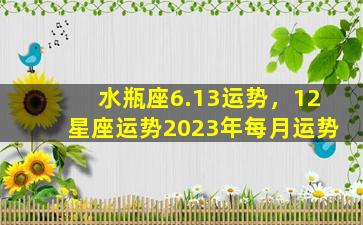 水瓶座6.13运势，12星座运势2023年每月运势