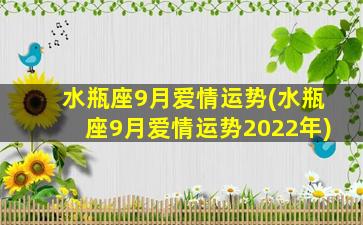 水瓶座9月爱情运势(水瓶座9月爱情运势2022年)