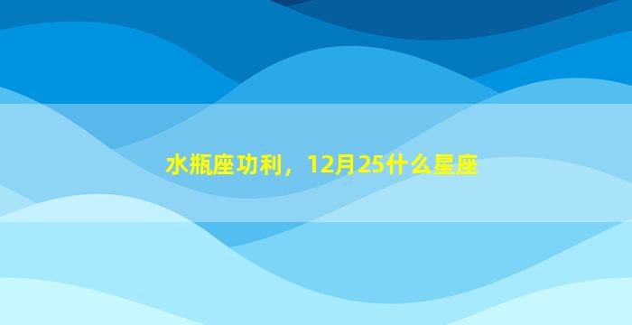 水瓶座功利，12月25什么星座