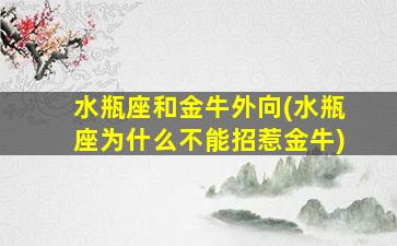 水瓶座和金牛外向(水瓶座为什么不能招惹金牛)