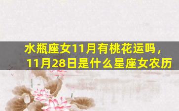 水瓶座女11月有桃花运吗，11月28日是什么星座女农历