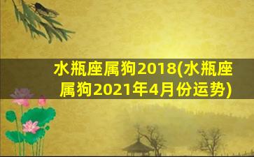 水瓶座属狗2018(水瓶座属狗2021年4月份运势)