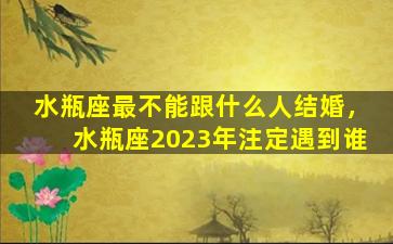 水瓶座最不能跟什么人结婚，水瓶座2023年注定遇到谁