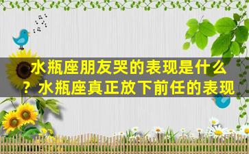 水瓶座朋友哭的表现是什么？水瓶座真正放下前任的表现