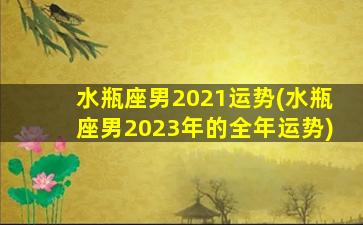 水瓶座男2021运势(水瓶座男2023年的全年运势)