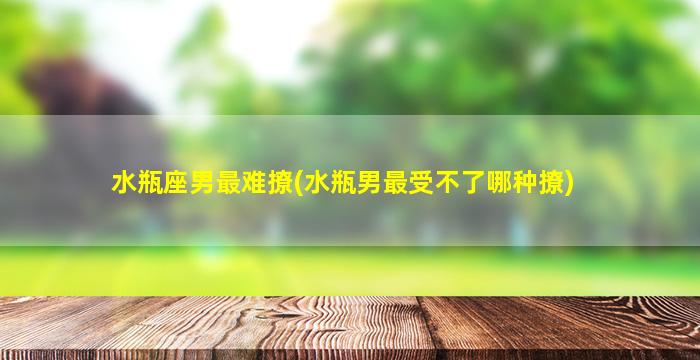 水瓶座男最难撩(水瓶男最受不了哪种撩)